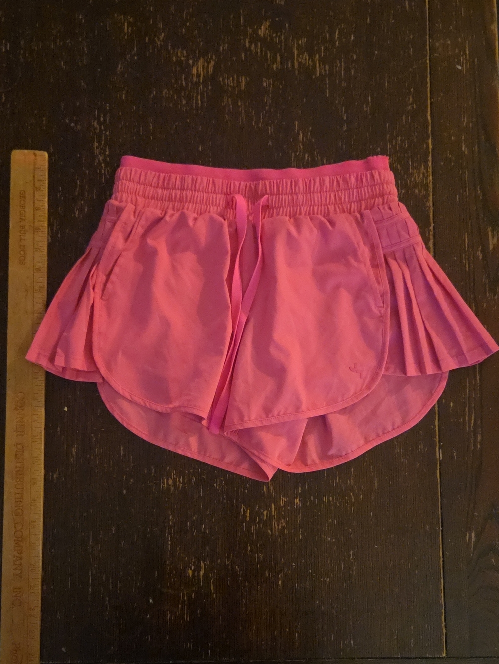 JoyLab Pink Layered Athletic Shorts with Side Pleats